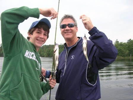 White Perch Double on fly rods